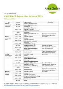 Programm Retreat Karneval 2026